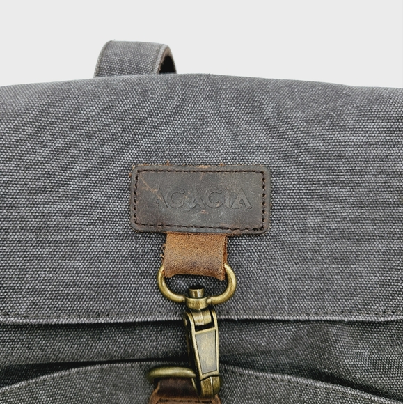 ACACIA | Revolve canvas & leather trim backpack bag - Picture 2 of 9